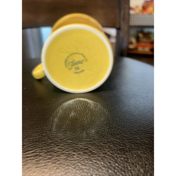 Fiesta Fiestaware 8 Oz. Coffee Mug Cup O Ring Handle Homer Laughlin YELLOW - Picture 3 of 3